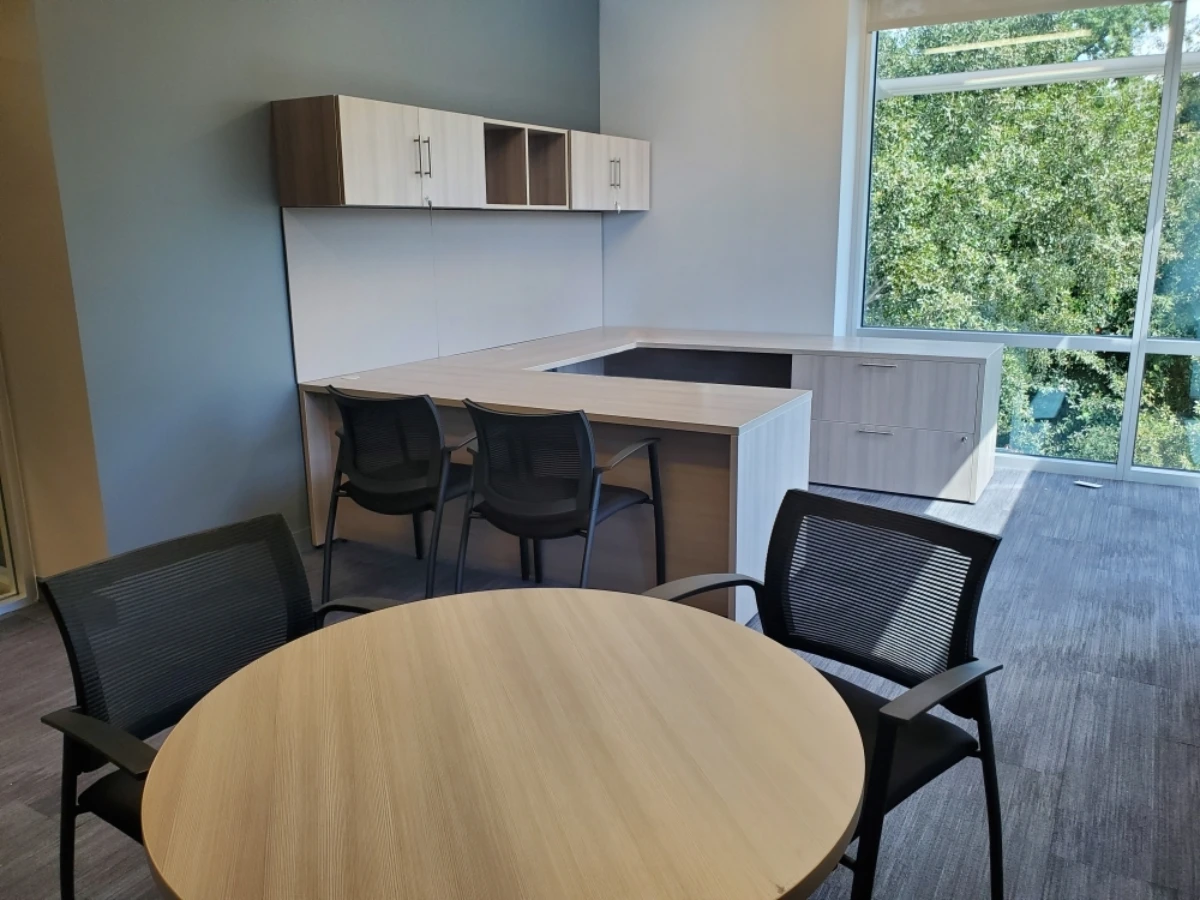 Client site calibrate series casegoods private office with grafton side seating md