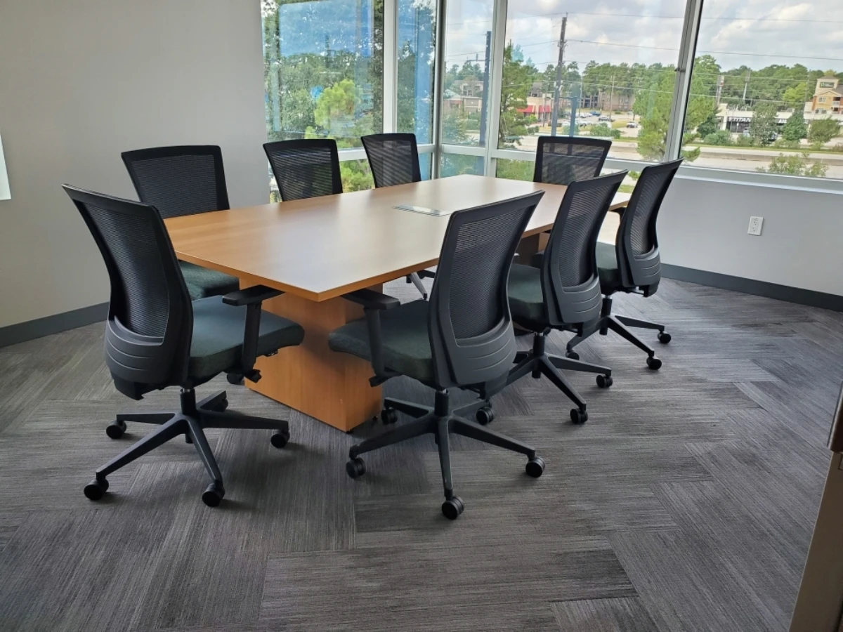 Client site calibrate series conference table with upton seating md