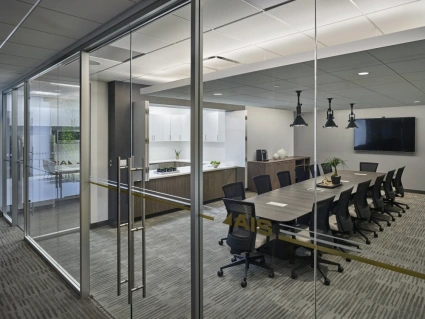 Ais headquarters conference room with calibrate table and upton seating md