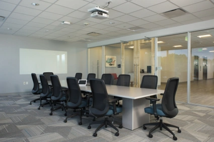 Client conference room with calibrate conferencing and bolton seating md