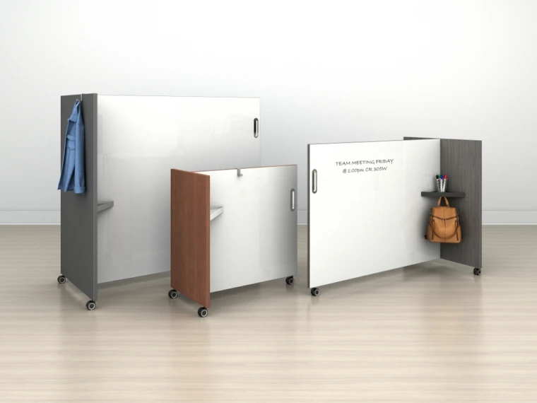 Tri Wheel Laminate Mobile Whiteboard Divider md