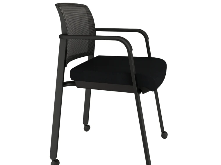 Paxton on casters with standard black fabric side view md 1