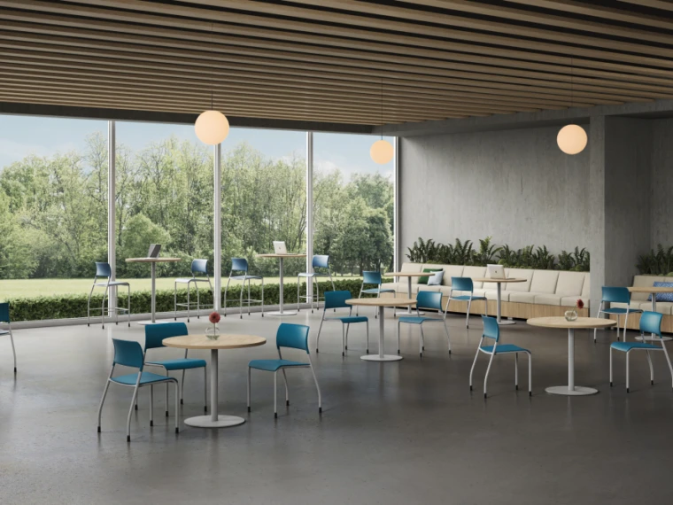 Pierce stools and day to day tables in cafe md