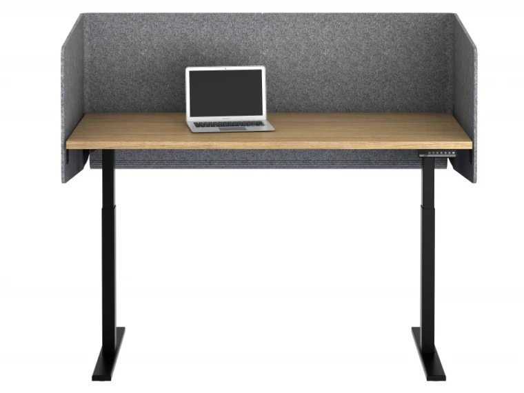 E series height adjustable table with pet u wrap with wire management md