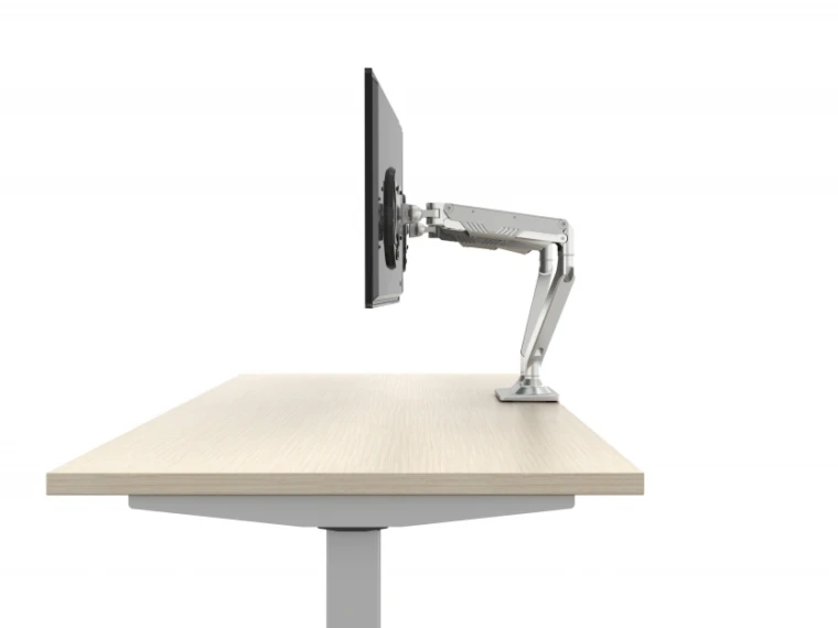Side view of dual monitor arm md