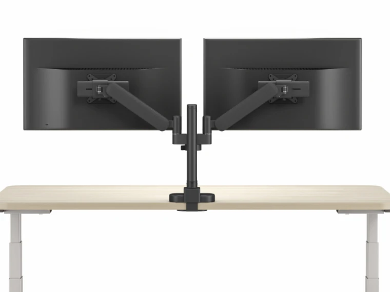 Performance series monitor arms dual arm in black back view md