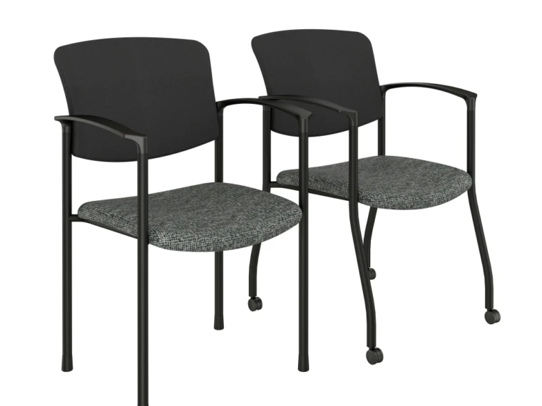 Trix chairs with glides and casters in open house onyx back aquaintit strobe seat md