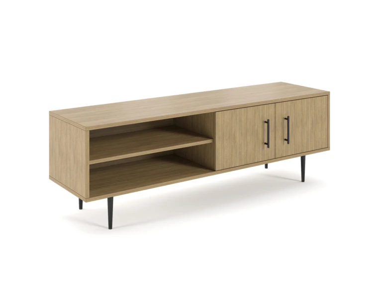Rhett Credenza with Doors Bookcase