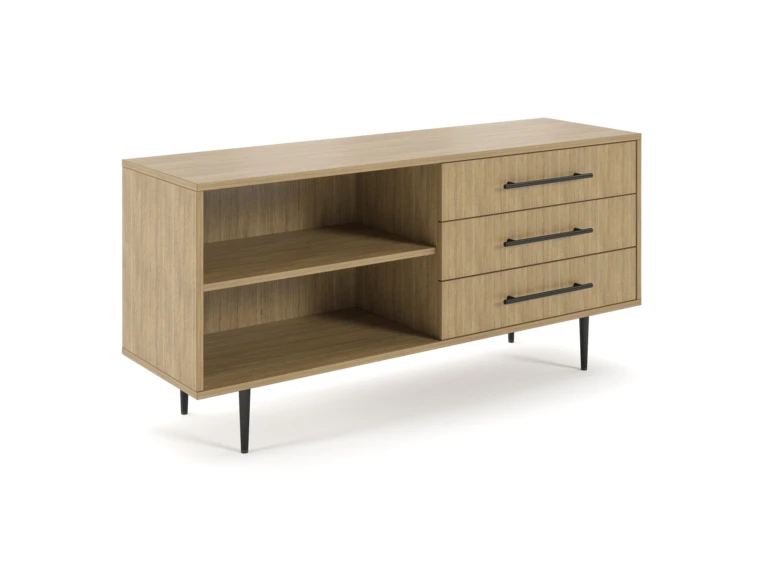 Rhett Credenza with Drawers Bookcase