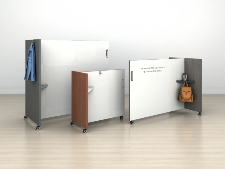 Tri Wheel Laminate Mobile Whiteboard Divider md