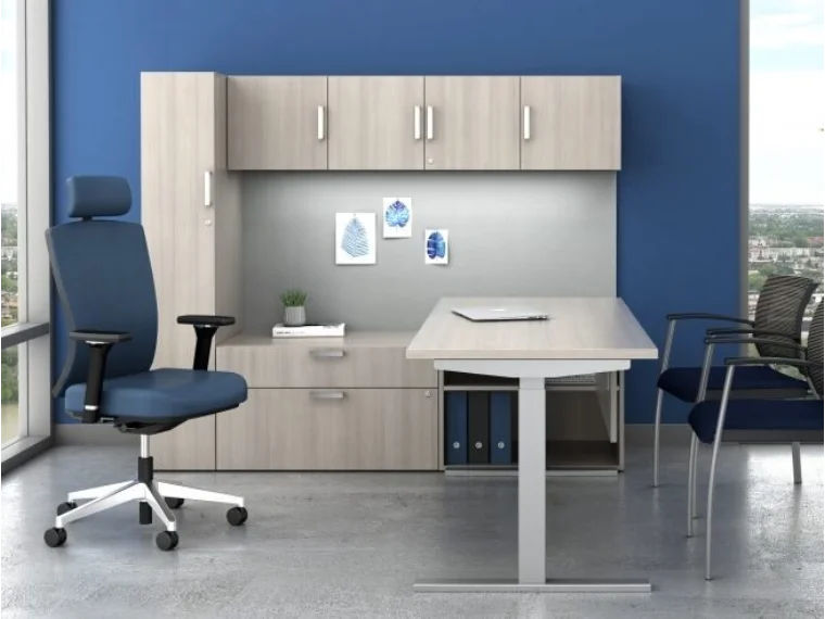 Calibrate casegoods with e series height adjustable table natick executive and grafton side seating md