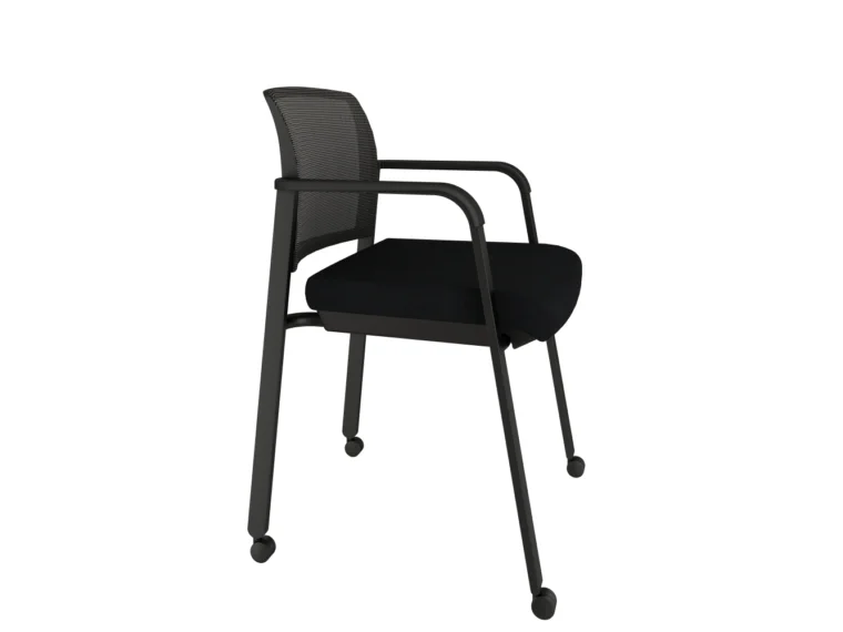 Paxton on casters with standard black fabric side view md 1