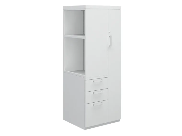 L series steel storage 65 inch wardrobe tower with side bookcase md 1
