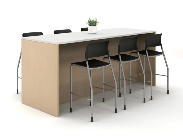 Calibrate standing height table with full modesty panel and piece stools md