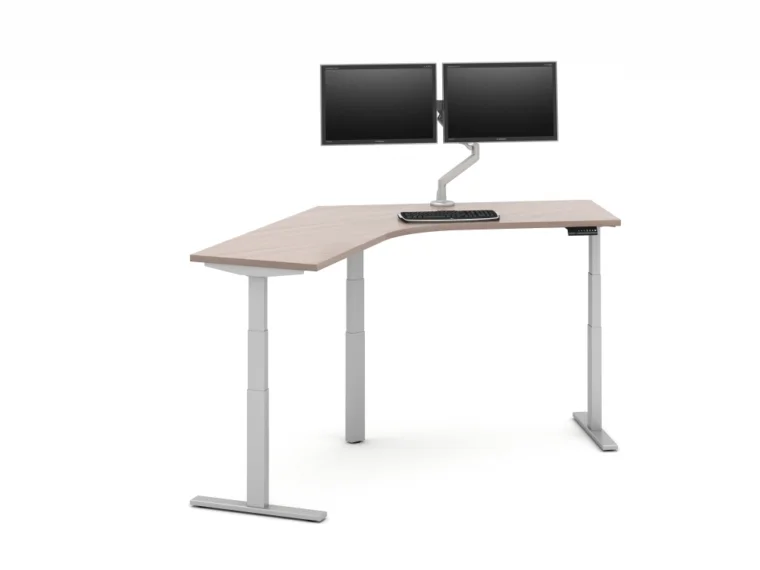 Day to day 120 degree height adjustable table with attached monitor arm md