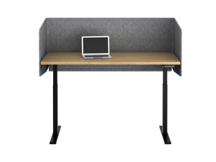 E series height adjustable table with pet u wrap with wire management md