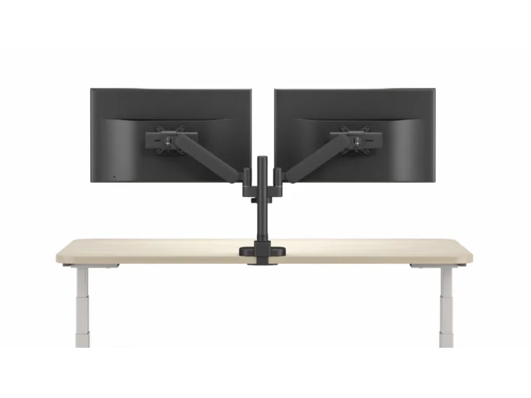 Performance series monitor arms dual arm in black back view md