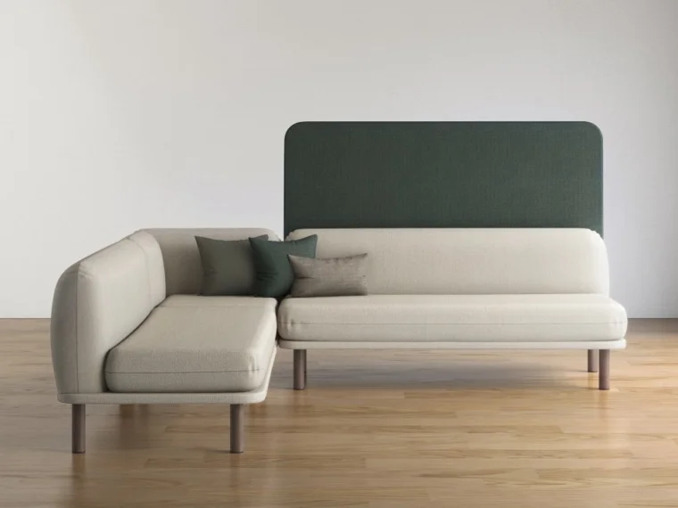 Soft modular lounge with back privacy panel web