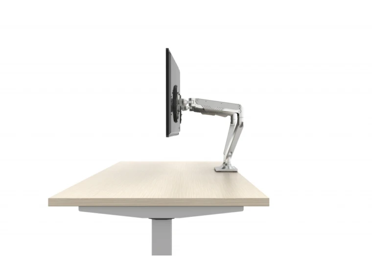 Side view of dual monitor arm md