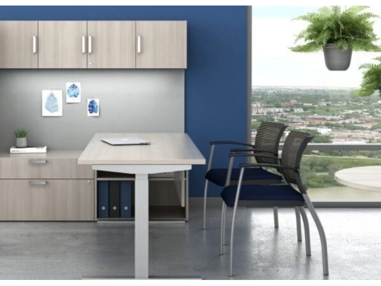 Calibrate casegoods with e series height adjustable table natick executive and grafton side seating