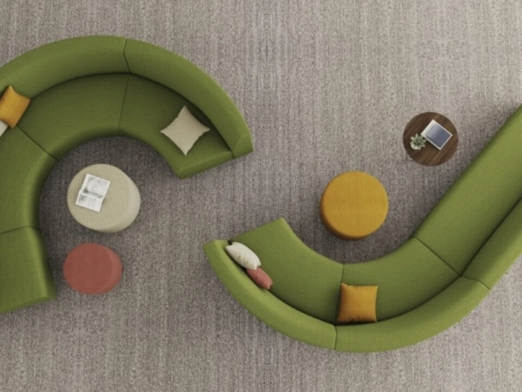 Hakr modular curved lounge and ottomans web