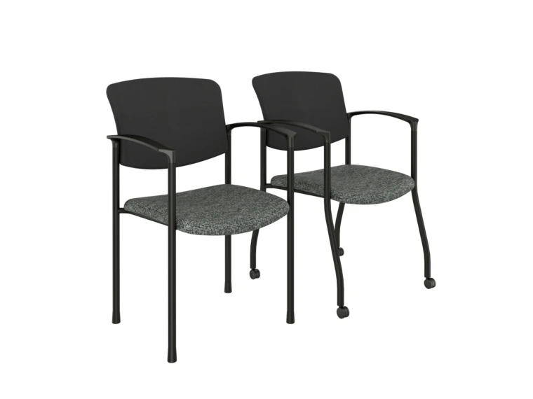 Trix chairs with glides and casters in open house onyx back aquaintit strobe seat md
