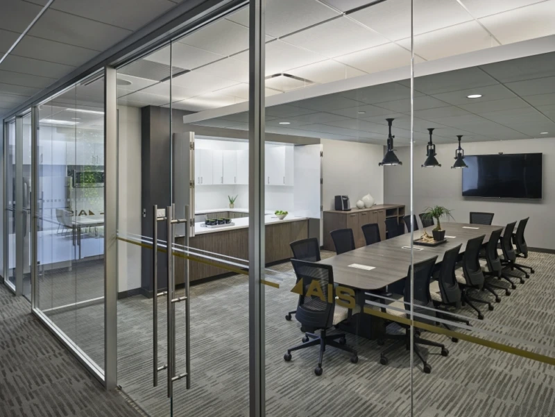 Ais headquarters conference room with calibrate table and upton seating md