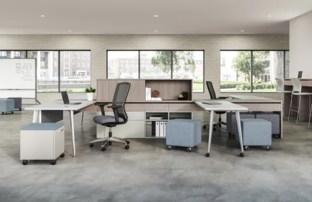 Calibrate community open application with sliding worksurface for impromptu meeting place md