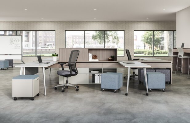 Calibrate community open application with sliding worksurface for impromptu meeting place md