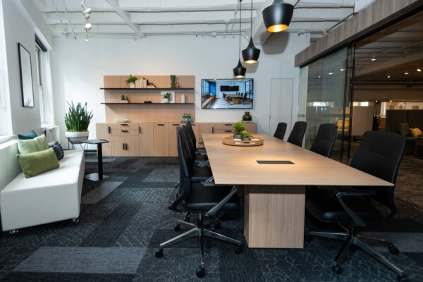 Calibrate conferencing with auburn conference seating calibrate storage and l shelves lb mobile ottomans and laptop table md 1