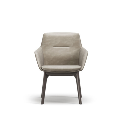 Ardyn Low Back Render White Sweep Wood Leg Front