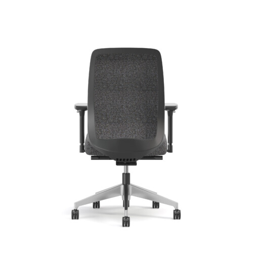 HB ALUMINIUMBASE UPHOLSTERED BLACK BACK R0