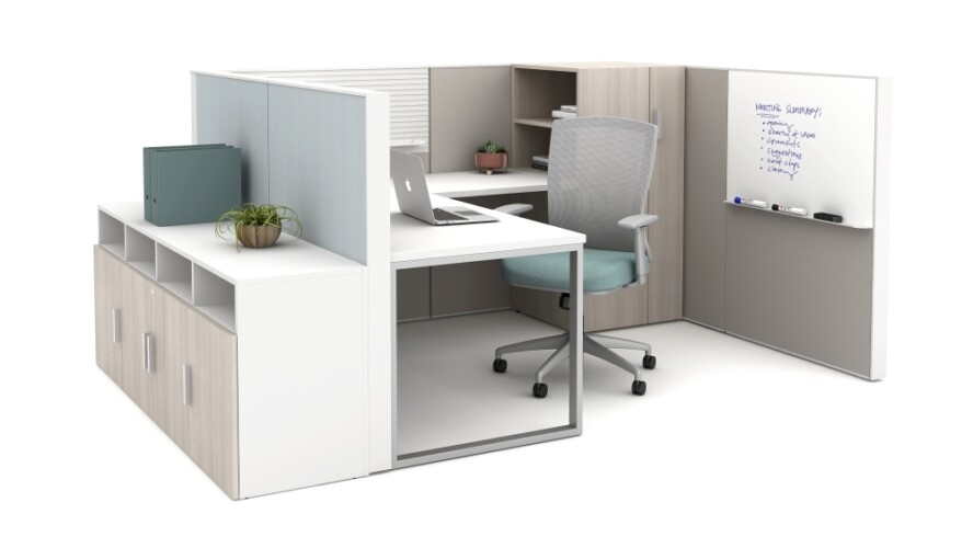Matrix with o leg worksurfaces slat tile markerboard calibrate storage and natick seating md