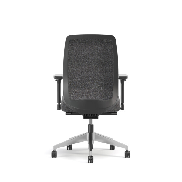 HB ALUMINIUMBASE UPHOLSTERED BLACK BACK R0