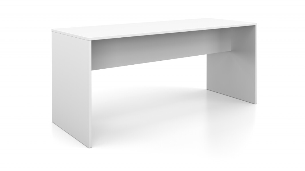 Calibrate end panel table at standing height with half modesty md