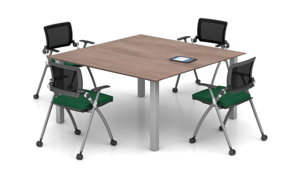 Day to day rectangular table with stow seating md
