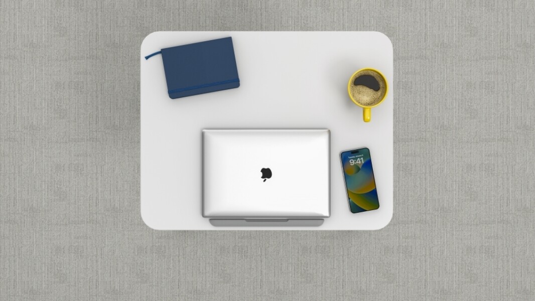 Sit to stand mobile desk worksurface detail md